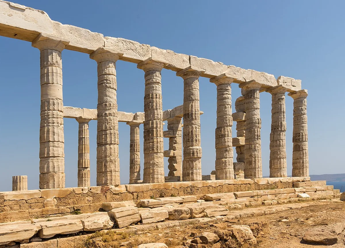 Doric columns of the Temple of Poseidon at Cape Sounion